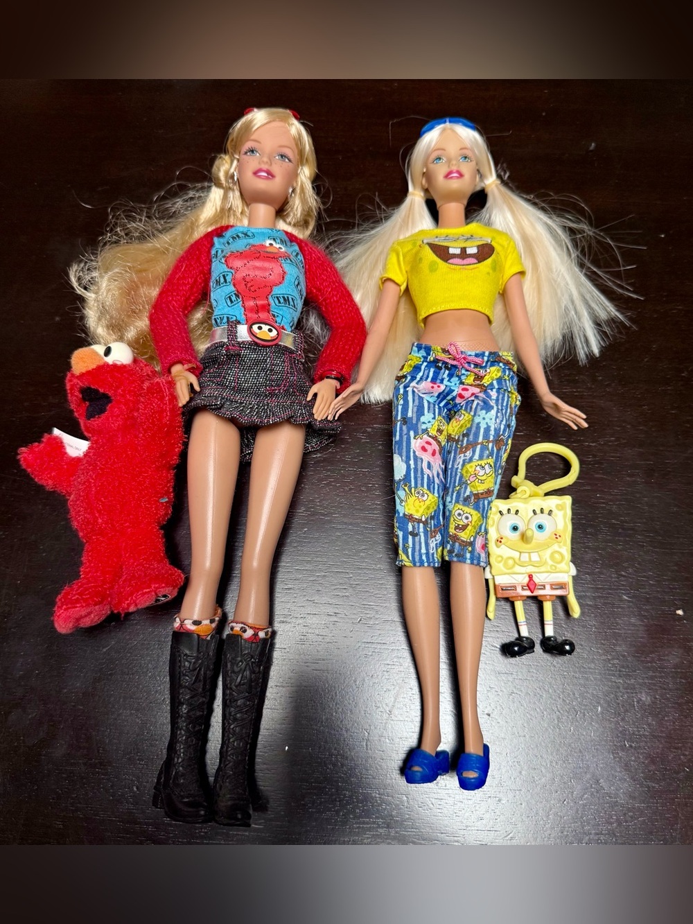 Elmo & SpongeBob SquarePants Barbie Dolls